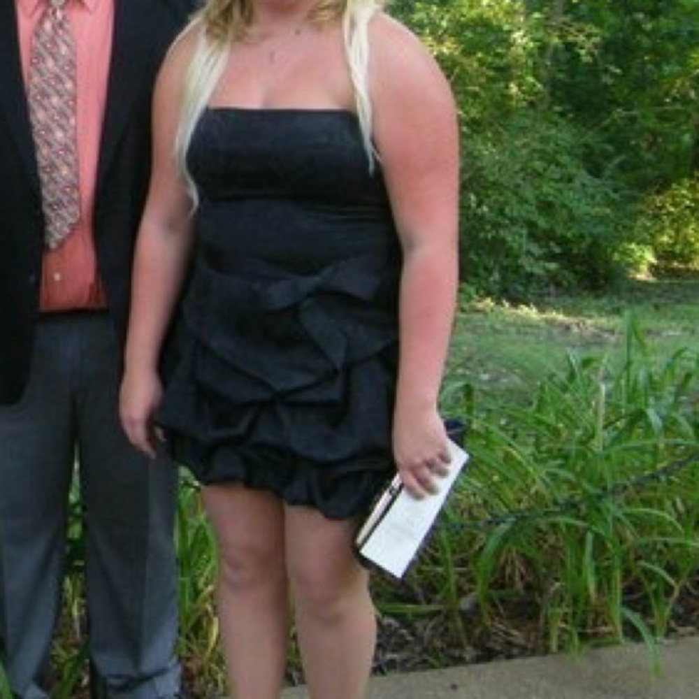 Black ruffled formal dress